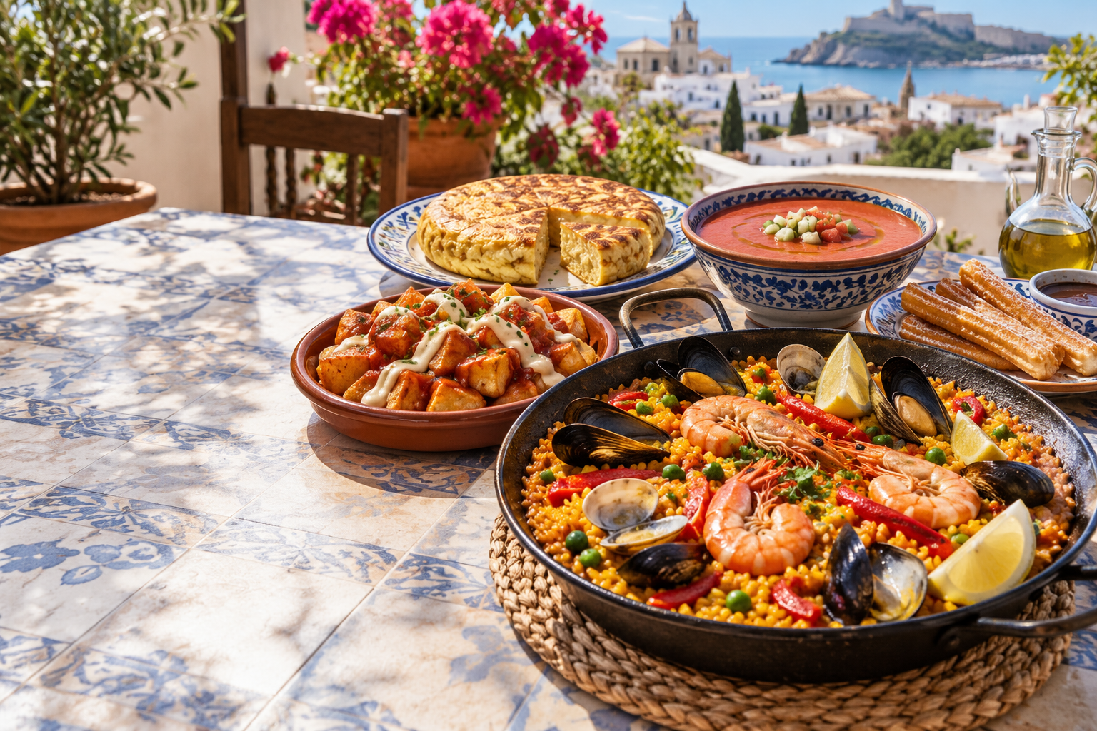 AI-generated serving illustration for La Plaza Tapas