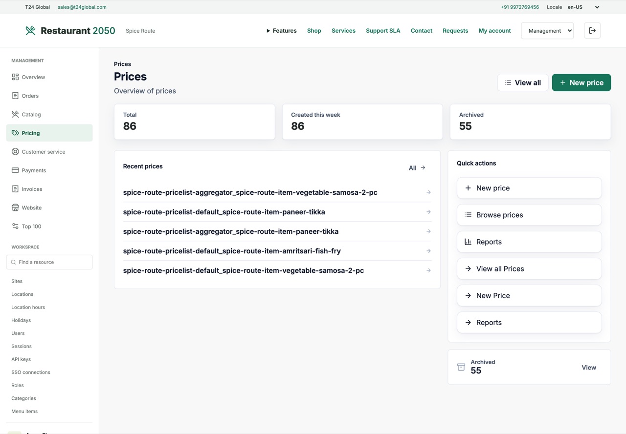 Pricing manager