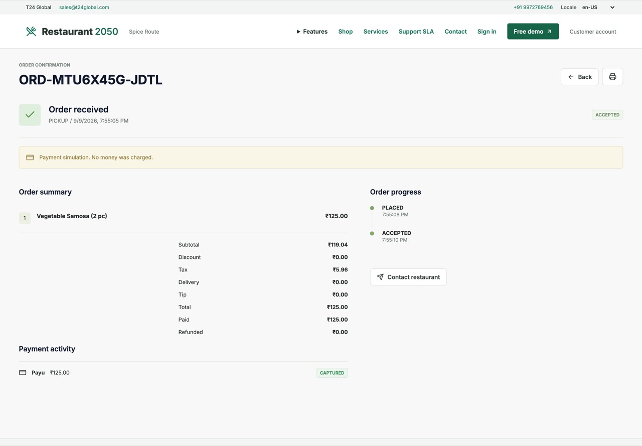 Order confirmation